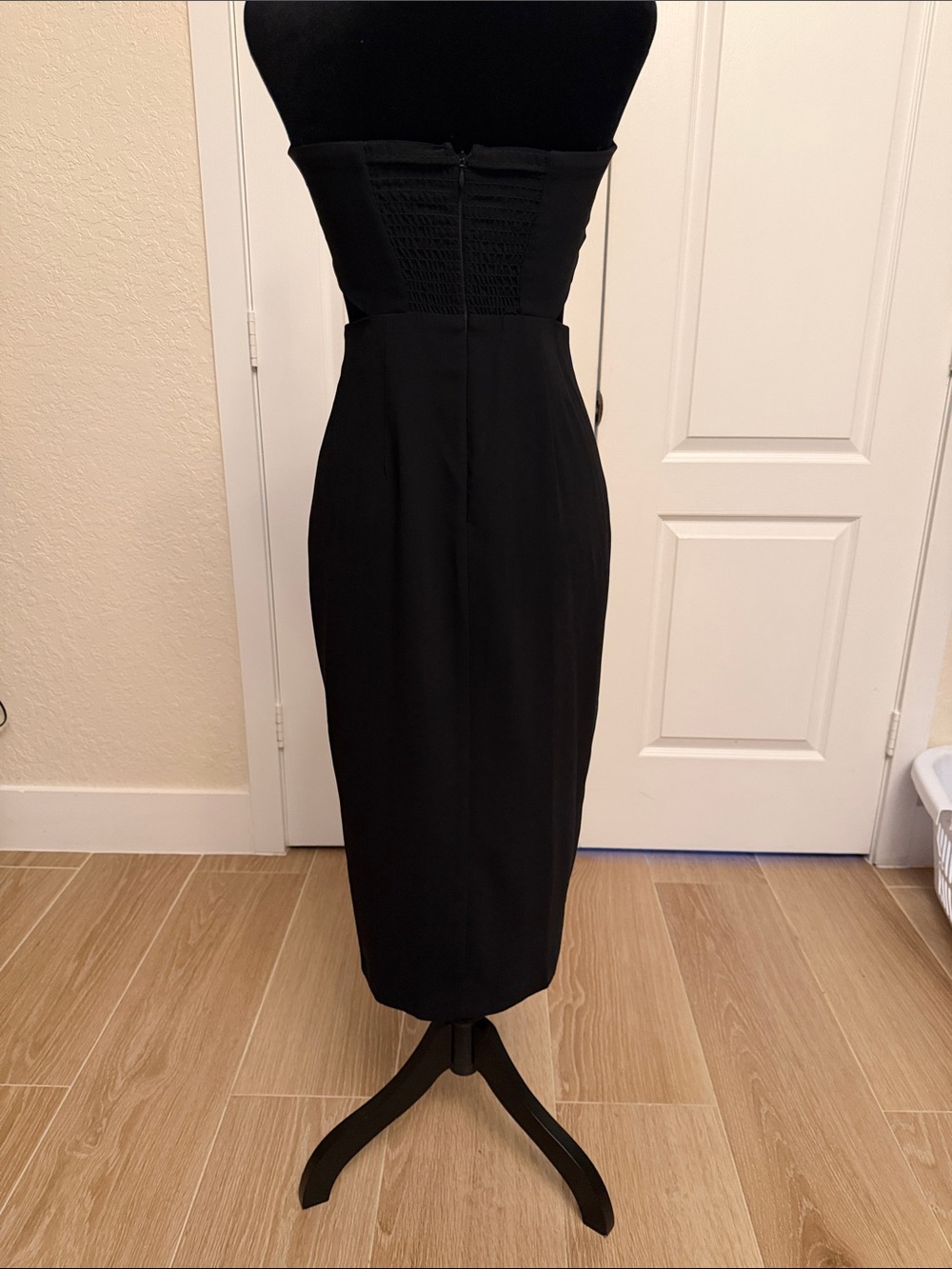 Amanda Uprichard Black Strapless Kloss Midi Dress with Thigh Slit - Picture 8 of 10